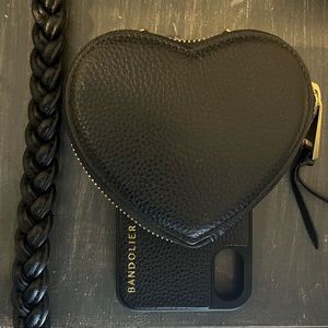 Black leather Banddelier with attached heart
